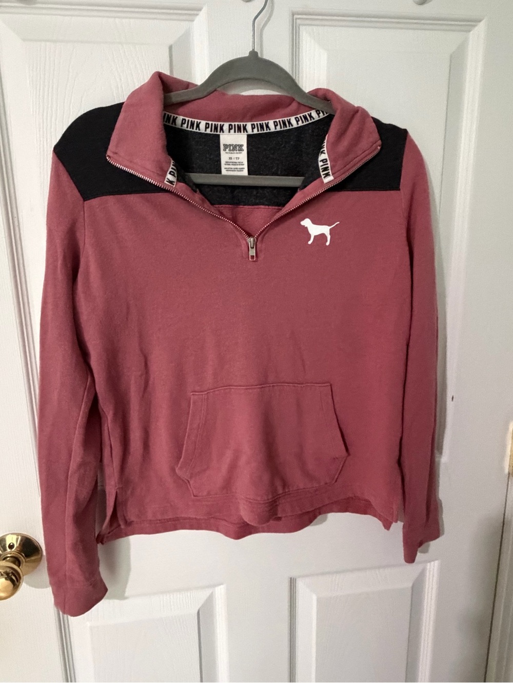 Victoria's Secret PINK Dusty Rose Quarter-Zip Pullover